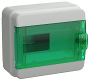 Корпус пластиковый навесной на 8 модулей КМПн-8 IP65 TEKFOR зеленая прозрачная дверь TF5-KP72-N-08-65-K03-K06 IEK