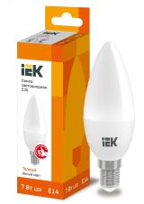 Лампа светодиодная C35 свеча 7Вт 230В 3000К E14 IEK LLE-C35-7-230-30-E14 IEK