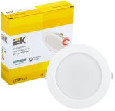 Светильник светодиодный ДВО 1613 белый круг 12Вт 4000К IP20 IEK LDVO0-1613-12-4000-K01 IEK