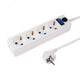 Фильтр сетевой PROconnect STANDARD 4 гнезда, 1.5 м, 3х0.75 мм, с/з + автовыкл., белый 11-7226 REXANT