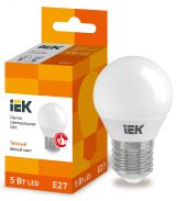 Лампа светодиодная G45 шар 5Вт 230В 3000К E27 IEK LLE-G45-5-230-30-E27 IEK