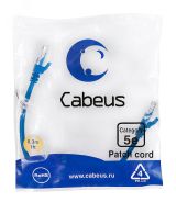 Патч-корд U/UTP, категория 5е, 2xRJ45/8p8c, неэкранированный, синий, PVC, 0.3м 7662c Cabeus