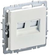 BRITE Розетка компьютерная двойная RJ45 кат.6 РК11-2-БрЖ жемчуг IEK BR-K20-2-K36 IEK