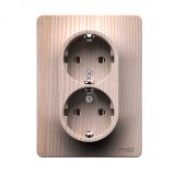 GLOSSA розетка двойная с заземлением, 16А, в сборе, сосна GSL001524 Systeme Electric