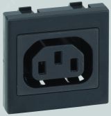 Connect Адаптер с гнездовым разъёмом С13, мама (IEC3200), К45, графит K306A-14 Simon