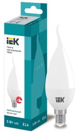 Лампа светодиодная CB35 свеча на ветру 5Вт 230В 4000К E14 IEK LLE-CB35-5-230-40-E14 IEK