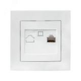 Валенсия розетка компьютерная RJ-45 1-местная белая EWK01-035-10 EKF