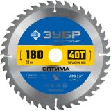 Диск пильный по дереву Оптима 180 x 20мм 40Т 36903-180-20-40_z01 ЗУБР