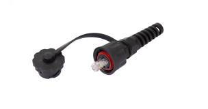 Индустриальный коннектор RJ45/8P8C Cat 6 50мкд неэкранированный IP67 черный ЭКО50018 NIKOMAX