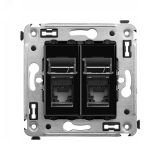 Avanti Розетка RJ-45 в стену, 5e двойная,Черный    квадрат 4402464 DKC