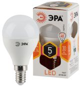Лампа светодиодная LED P45-5W-827-E14 (диод, шар, 5Вт, тепл, E14 (10/100/3500) Б0028485 ЭРА