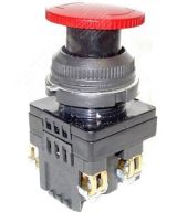 КЕ-201 У2 исп.3, красный, 2р, гриб с фиксацией, IP54, 10А, 660В, выключатель кнопочный  (ЭТ) ET561483 Электротехник