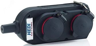 Колодка подв., 4-Shuko 16А/230V/1P+N+E/IP44 с     крышками, черная (производитель HEDI) 00-00002600 PCE