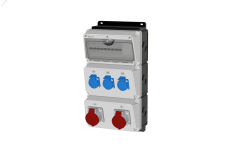 Комбинация розеток , Вход М40, клеммы, 2xCEE16A5p, 3xSchuko16A, IP44. 00-00033742 INPIN