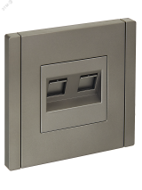 FORTE&PIANO Розетка компьютерная двойная RJ45 кат.5E FP533 сталь IEK FP-K20-1-K46 IEK