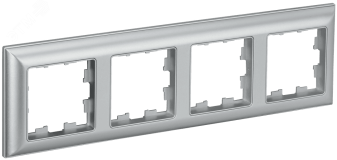 BRITE Рамка 4 поста РУ-4-Бр алюминий/алюминий IEK BR-M42-12-K47 IEK