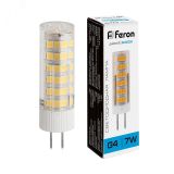 Лампа светодиодная LED 7вт 230в G4 дневной капсульная 25865 FERON