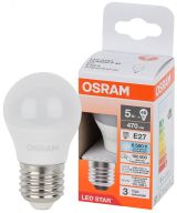 Лампа светодиодная LED Star Шарообразная 5Вт (замена 40Вт), 470Лм, 6500К, цоколь E27 OSRAM 4058075696327 LEDVANCE