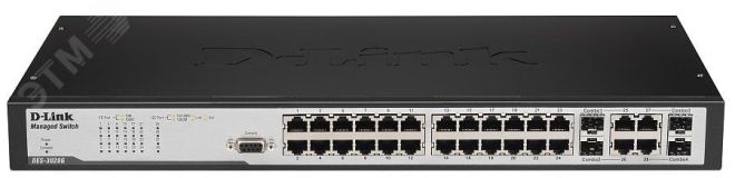 Коммутатор управляемый L2 24 порта 10/100/1000 Мб/с, 4хSFP 125411 D-Link