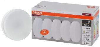Лампа светодиодная LED 8 Вт GX53 3000К 640Лм таблетка 220 В (замена 60Вт) OSRAM 4058075584235 LEDVANCE