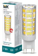 Лампа светодиодная CORN капсула 7Вт 230В 4000К керамика G9 IEK LLE-CORN-7-230-40-G9 IEK