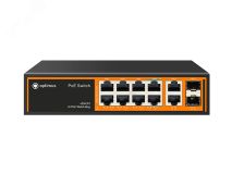 Коммутатор неуправляемый PoE 8 портов 1000 Мб/с RJ45, 2хSFP, 120 Вт В0000017265 Optimus CCTV