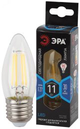 Лампа светодиодная F-LED B35-11w-840-E27 (филамент, свеча, 11Вт, нейтр, E27) (10/100/5000) Б0046988 ЭРА