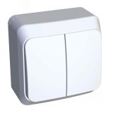 ЭТЮД Выключатель двухклавишный наружный белый сх.5 BA10-002B Systeme Electric