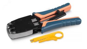 Инструмент обжимной для RJ-45 (8р8с). RJ-11/12 (6р6с. 6р4с. 6р2с). профессиональный. с храповым механизмом 11209c Cabeus