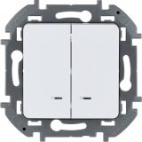 Выключатель двухклавишный с подсветкой/индикацией INSPIRIA 10 AX 250 В~ белый 673630 Daccord/Legrand