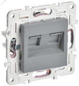 SKANDY Розетка компьютерная двойная RJ45 кат.6 SK-K04Gr серый IEK SK-K20-2-K03 IEK