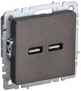 BRITE Розетка USB A+A 5В 3,1А РЮ10-1-БрТБ темная бронза BR-U21-D31-K45 IEK