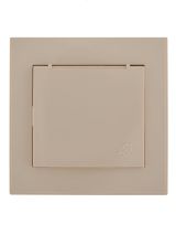 Розетка RAIN с/з с крышкой керамика крем 703-0303-123 Lezard