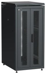 Шкаф напольный сетевой 19' LINEA N 24U 600х800мм передняя распашная перфорированная дверь задняя перфорированная черный LN05-24U68-2PP ITK