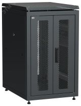 Шкаф напольный сетевой 19' LINEA N 18U 600х800мм передняя распашная перфорированная дверь задняя перфорированная черный LN05-18U68-2PP ITK