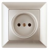 Розетка 2P, 16А-250В, СУ, Solo, шампань, 4-201-04 Б0043308 ЭРА