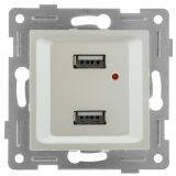 Ugra Розетка USB, двойная, скрытая установка.  жемчуг С11USB2-028 GUSI ELECTRIC