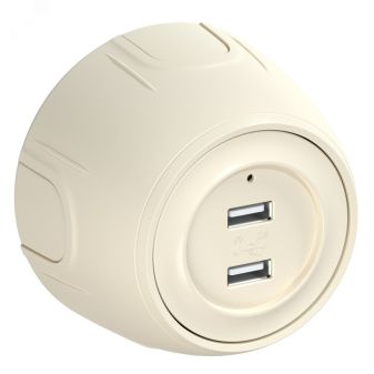 Розетка USB двойная  Rotondo, с подсветкой, цвет бежевый 7700897 OneKeyElectro