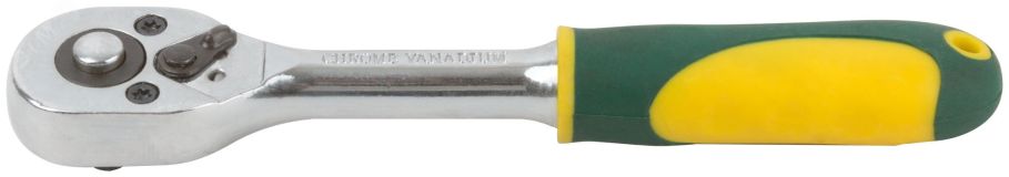 Вороток (трещотка) CrV механизм, пластиковая прорезиненная ручка 1/4'', 24 зубца 62375 FIT