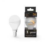 Лампа светодиодная LED 7 Вт 560 лм 3000К AC150-265В E14 шар P45 теплая диммируемая Black 105101107-D GAUSS