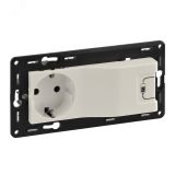 Valena IN MATIC Розетка комбинированная 2К+З 16А 250В/USB 1000мА с лицевой панелью LIFE/ALLURE слоновая кость 753210 Legrand