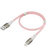 Кабель USB AM на Lightning, 1.7 м., розовый нейлон, быстрая зарядка 1000583081 Greenconnect