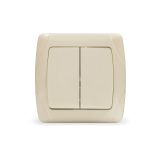 Маргарита выключатель двухклавишный  с/у, 10А, 220В, сл.кость (ivory) (еврослот) М0023-I UNIVersal