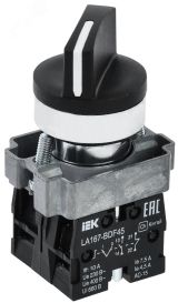 Переключатель LA167-BDF45 2 полож. 1з+1р черный BSW20-BDF45-3-24-67-2-K02 IEK