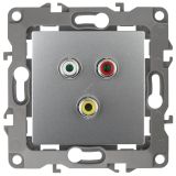 Розетка RCA, Эра12, алюминий, 12-3113-03 Б0027473 ЭРА