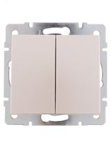 Выключатель RAIN двойной жемчужно-белый перламутр механизм 703-3088-101 Lezard