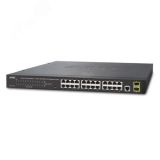 Коммутатор управляемый 24 порта 10/100/1000 Мб/с, 2хSFP 100/1000 Мб/с, 1xRS232 1000458149 PLANET