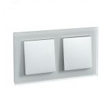 Рамка двухпостовая ATLASDESIGN NATURE, МАТОВОЕ СТЕКЛО БЕЛЫЙ ATN330102 Systeme Electric
