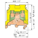 Клемма винтовая M4/6P Земля 4 мм.кв желто-зеленая 1SNA165113R1600 TE Connectivity (Entrelec,Tyco)