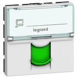 Mosaic Розетка RJ45 STP кат.6А зеленые шторки 076524 Legrand